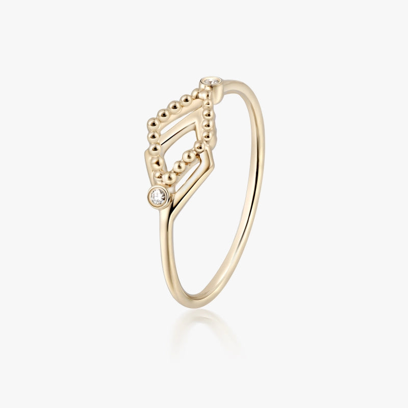 Elliott 14K Solid Gold Rhombus Diamond Ring - YE-UX