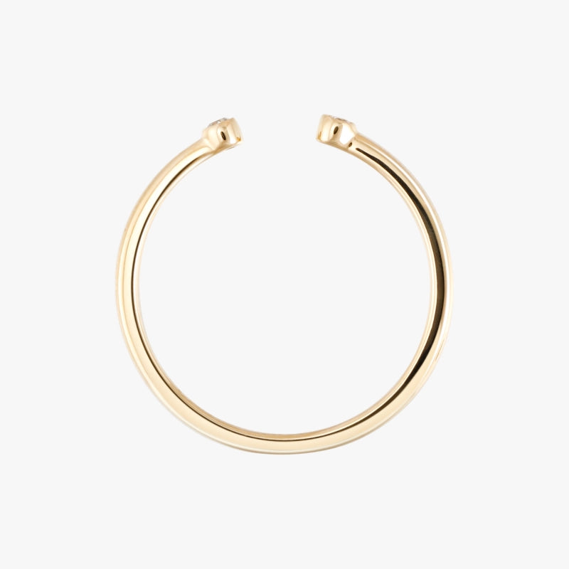 Emma 14K Solid Gold Diamond Open Ring - YE-UX