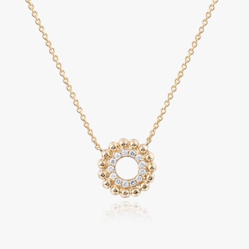 Fiona 14K Solid Gold Diamond Hoop Necklace - YE-UX