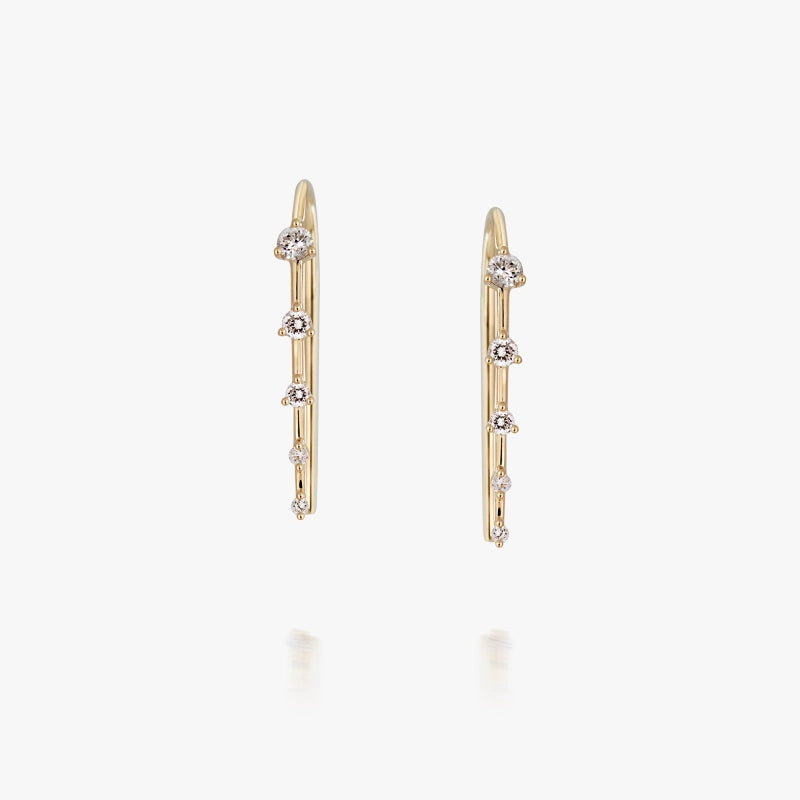 Juliette 14K Solid Gold Diamond Threader Earring - YE-UX