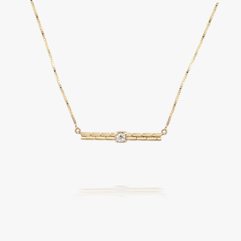 Brooklyn 14K Solid Gold Diamond Necklace - YE-UX