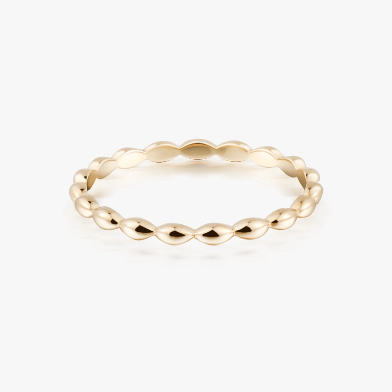 Monique 14K Solid Gold Bead Ring - YE-UX