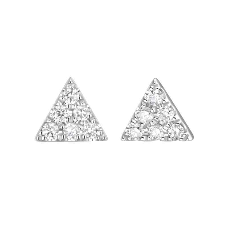 Bailee 14K Solid Gold Triangle Diamond Stud - YE-UX