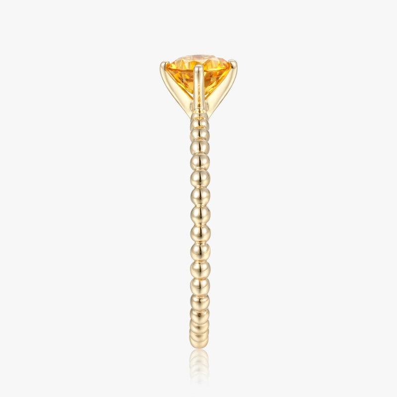 Gisele 14K Solid Gold Solitaire Citrine Ring - YE-UX