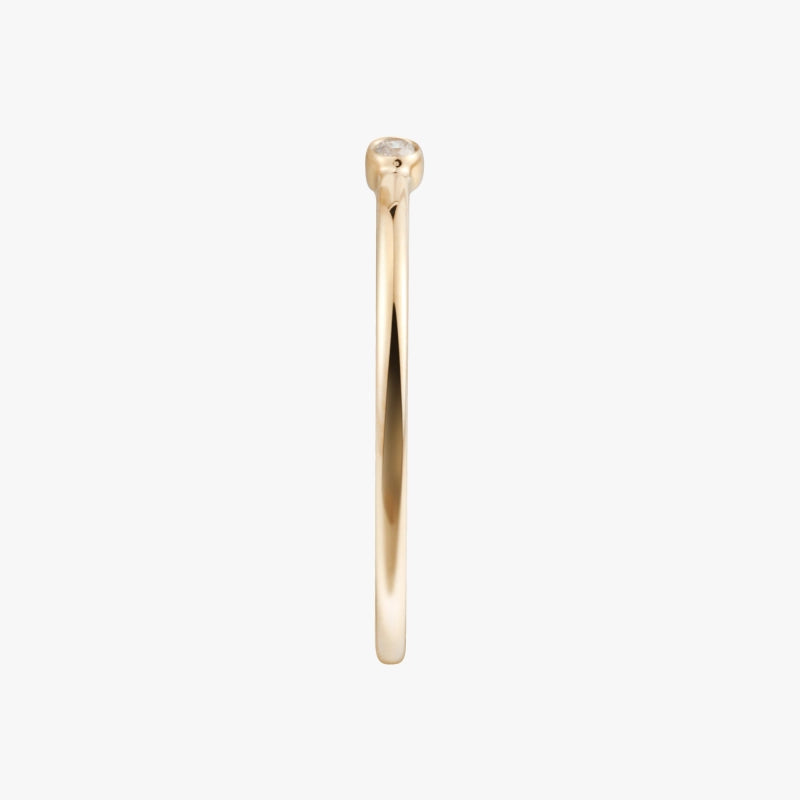 Caroline 14K Solid Gold Solitaire Topaz Ring - YE-UX