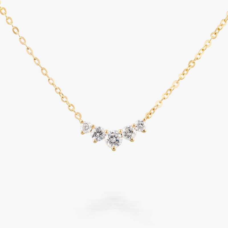 Talia 14K Solid Gold Diamond Necklace - YE-UX