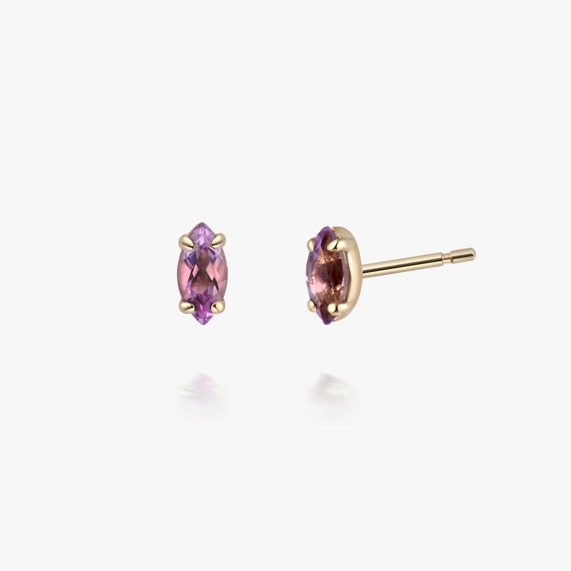 Camila 14K Solid Gold Amethyst Stud - YE-UX