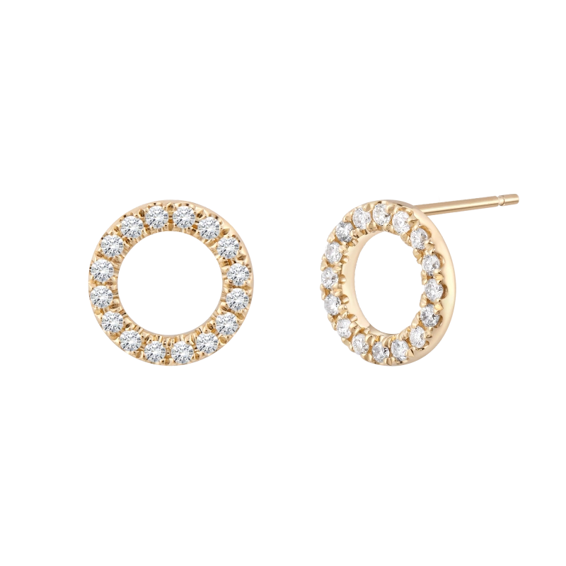 Cycle 14K Solid Gold Diamond Stud - YE-UX