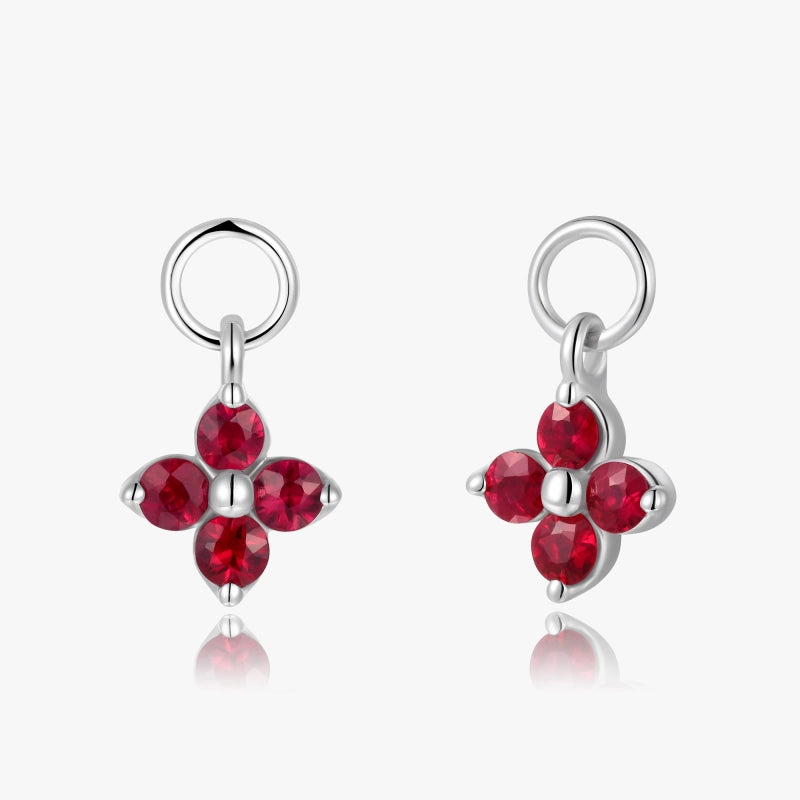 Neriah 14KW Solid Gold Ruby Petal Earring Charms - YE-UX
