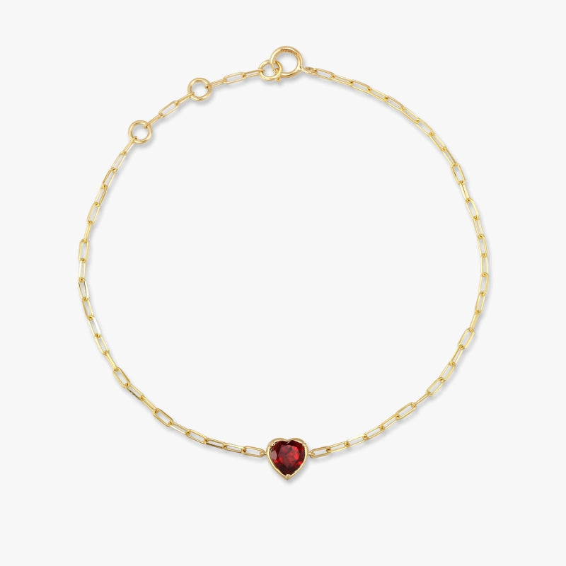 Amyra 14K Solid Gold Garnet Bracelet - YE-UX