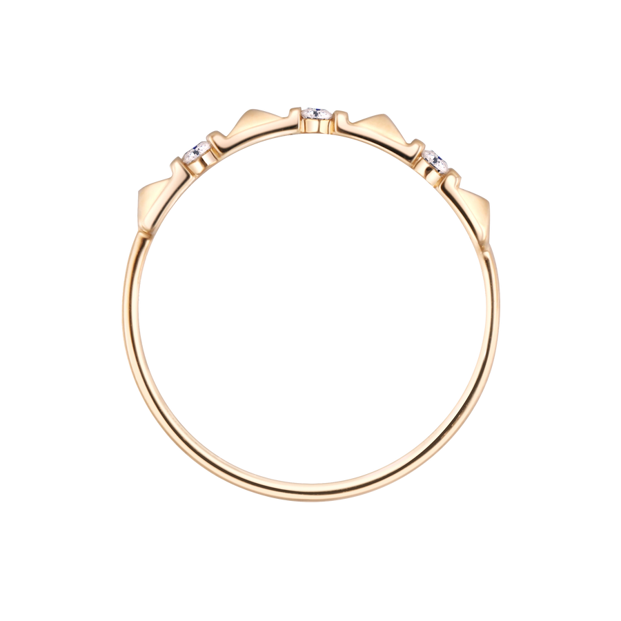 Mikayla 14K Solid Gold Rivet Diamond Ring - YE-UX