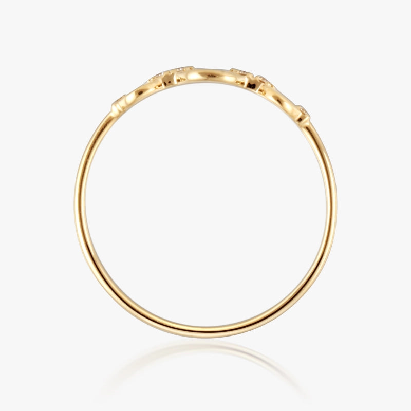 Taytum 14KSolid Gold Diamond Chain Ring - YE-UX