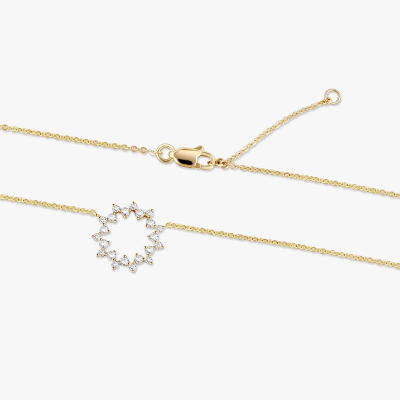 Samara 14K Solid Gold Diamond Hoop Necklace - YE-UX