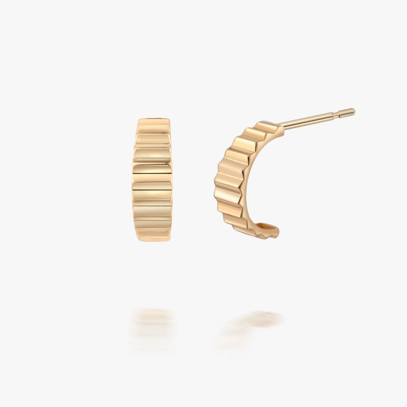 Zoe 14K Solid Gold Cog Stud - YE-UX