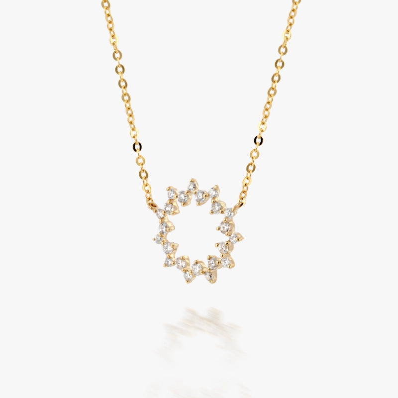 Samara 14K Solid Gold Diamond Hoop Necklace - YE-UX