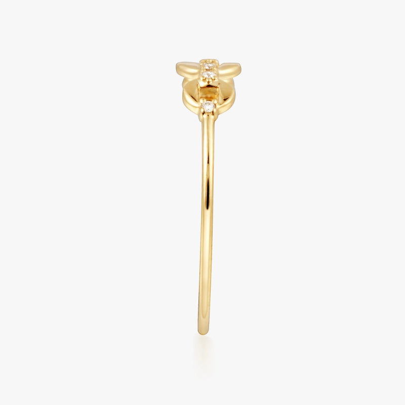 Taytum 14KSolid Gold Diamond Chain Ring - YE-UX