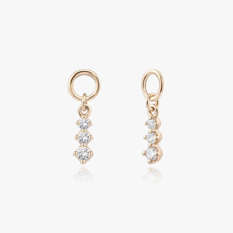 Olivia 14K Solid Gold Diamond Earring Charms - YE-UX
