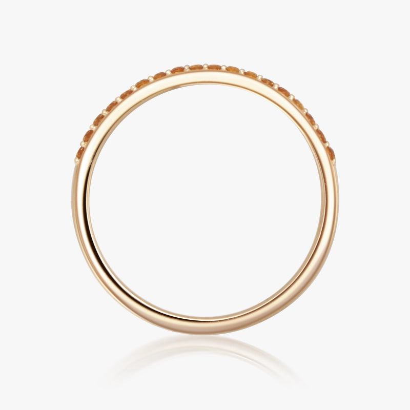 Dayana 14K Solid Gold Citrine Band Ring - YE-UX
