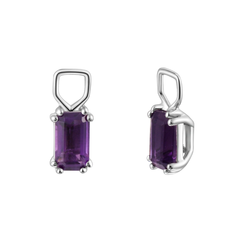 Nyra 14KW Solid Gold Amethyst Earring Charms - YE-UX