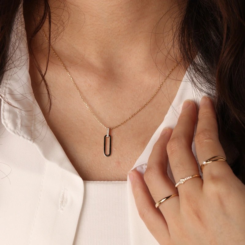 Astrid 14K Solid Gold Diamond Necklace - YE-UX