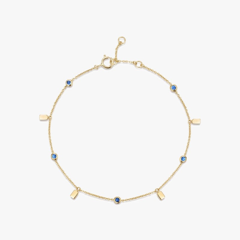 Tamia 14K Solid Gold Sapphire Bracelet - YE-UX