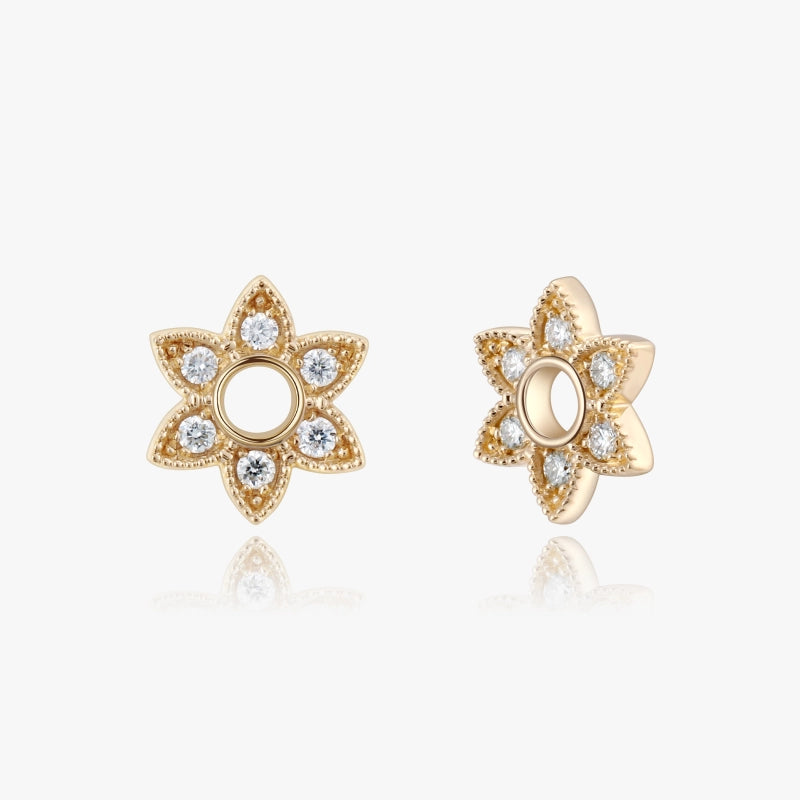 Seraphina 14KY Solid Gold Diamond Hexagram Earring Charms - YE-UX
