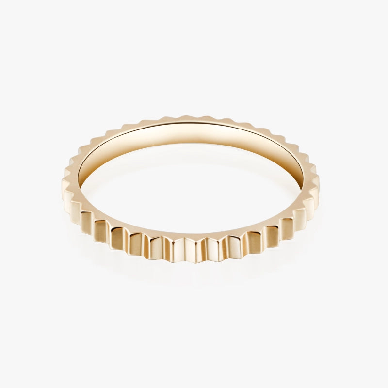 Ruthie 14K Solid Gold Cog Ring - YE-UX